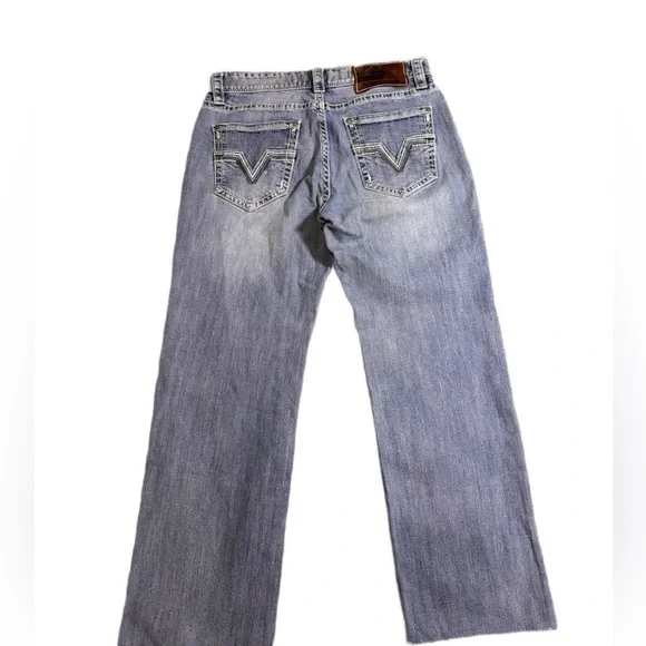 Rock & Roll Cowboy Double Barrel Straight Jeans Cropped Size 31 - Picture 3 of 5